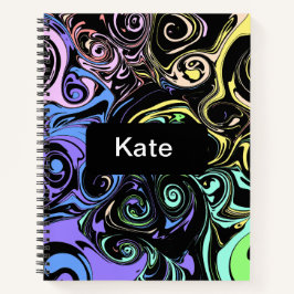 Abstracte kleurrijke spiralen notitieboek