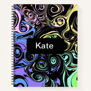 Abstracte kleurrijke spiralen notitieboek