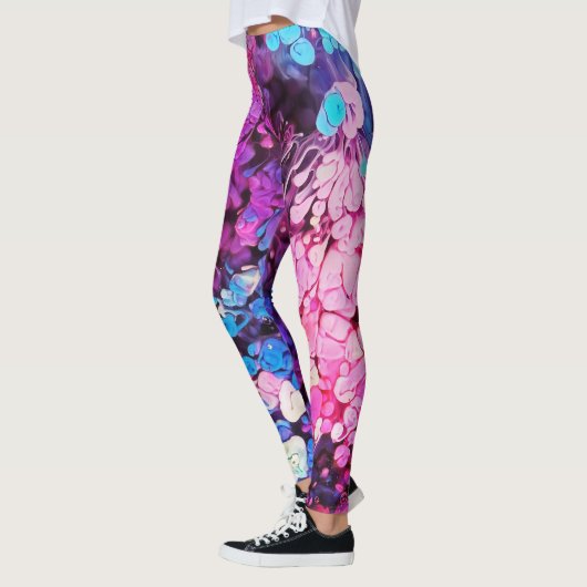 Abstracte Kleurrijke Splatter Paint Regenboog Vers Leggings (Links)