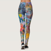 Abstracte kleurrijke Splatter Paint Regenboog Vers Leggings (Achterkant)