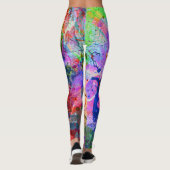 Abstracte Kleurrijke Splatterverf Regenboog Leggings (Achterkant)