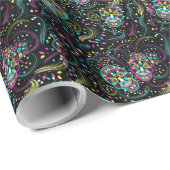 Abstracte kleurrijke Spooky Skulls Halloween Cadeaupapier (Rol Hoek)