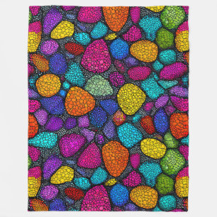 Abstracte kleurrijke stenen fleece deken