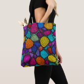 Abstracte kleurrijke stenen tote bag (Dichtbij)