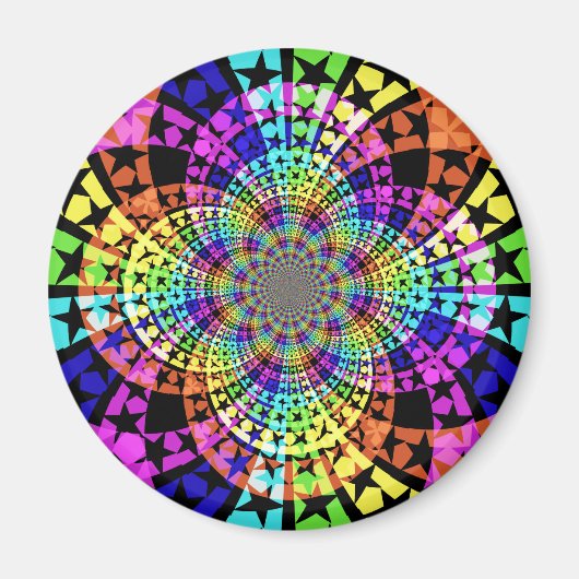 Abstracte kleurrijke sterren magneet (Voorkant)