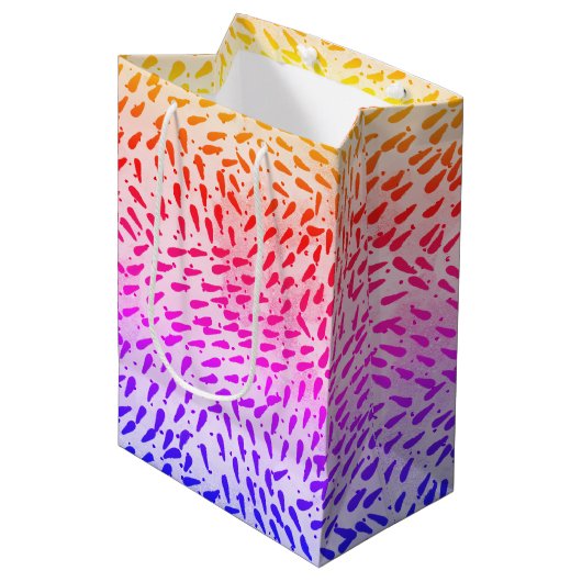 Abstracte Kleurrijke Stippen Medium Cadeauzakje (Voorkant Gekanteld)