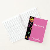 Abstracte kleurrijke Stippen op roze achtergrondjo Notitieboek (Binnen)