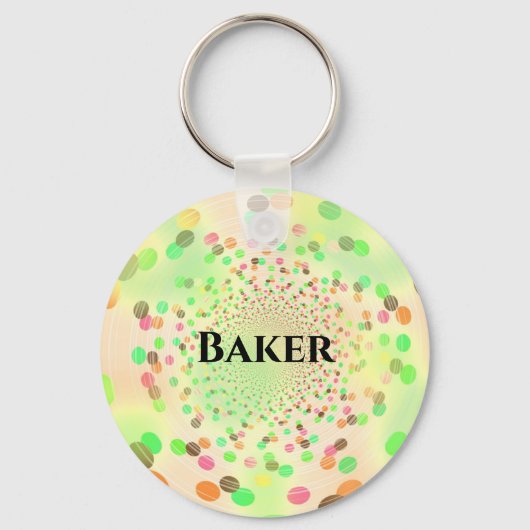 Abstracte kleurrijke Stippen Sleutelhanger (Voorkant)