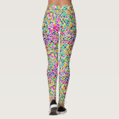 Abstracte Kleurrijke Stippen Waterverf Paint Patte Leggings (Achterkant)
