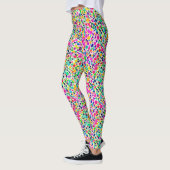 Abstracte Kleurrijke Stippen Waterverf Paint Patte Leggings (Links)