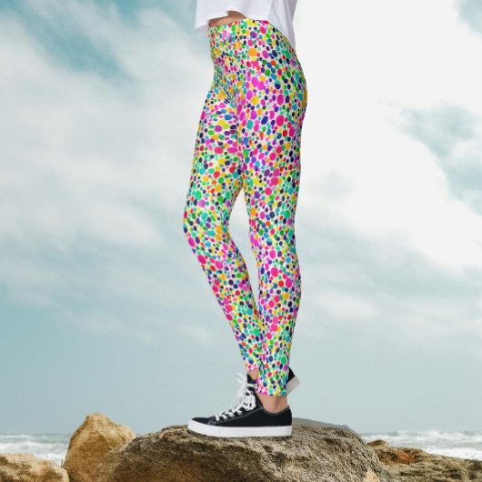 Abstracte Kleurrijke Stippen Waterverf Paint Patte Leggings