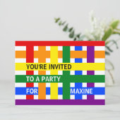 Abstracte Kleurrijke Streep Feest met Wereldwijde Kaart (Staand voorkant)