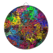 Abstracte kleurrijke strijders / dartbord (Voorkant)
