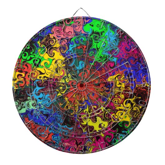Abstracte kleurrijke strijders / dartbord (Voorkant)