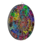 Abstracte kleurrijke strijders / dartbord (Voorkant Links)