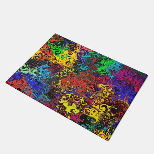 Abstracte kleurrijke strijders / deurmat (Schuin)