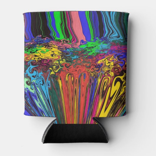 Abstracte kleurrijke strijders / fijngemaakt en ge blikjeskoeler (Voorkant)