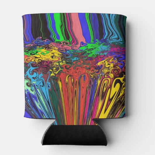 Abstracte kleurrijke strijders / fijngemaakt en ge blikjeskoeler (Achterkant)