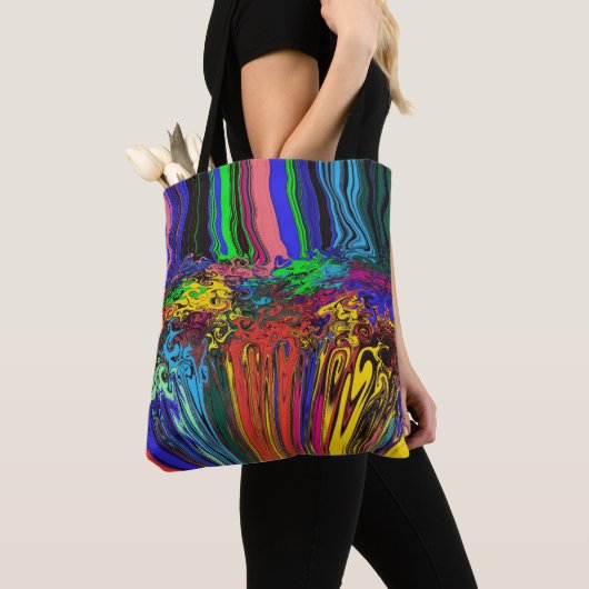 Abstracte kleurrijke strijders / fijngemaakt en ge tote bag (Dichtbij)