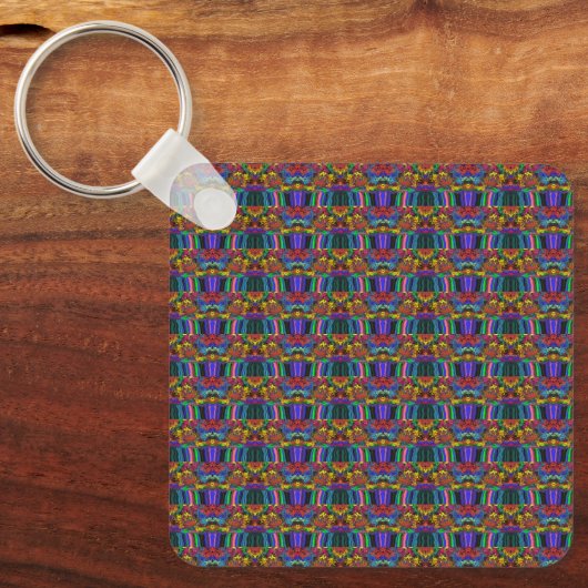 Abstracte kleurrijke strijders / fijngemaakt / hal sleutelhanger (Voorkant)