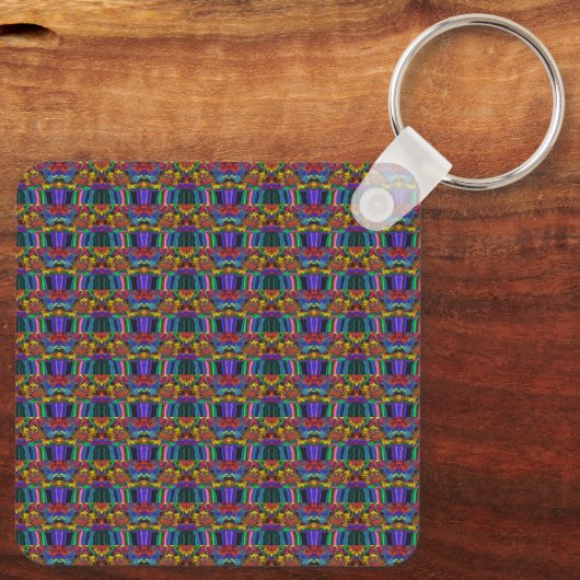 Abstracte kleurrijke strijders / fijngemaakt / hal sleutelhanger (Achterkant)