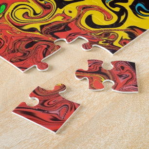 Abstracte kleurrijke strijders / fijngemaakt / legpuzzel