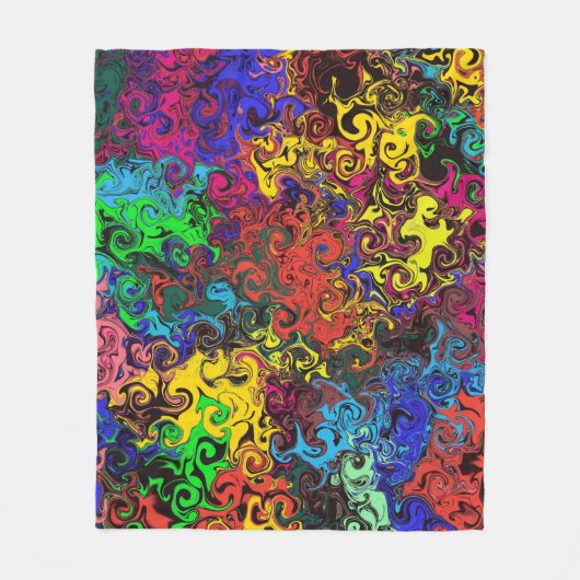 Abstracte kleurrijke strijders / fleece deken (Voorkant)