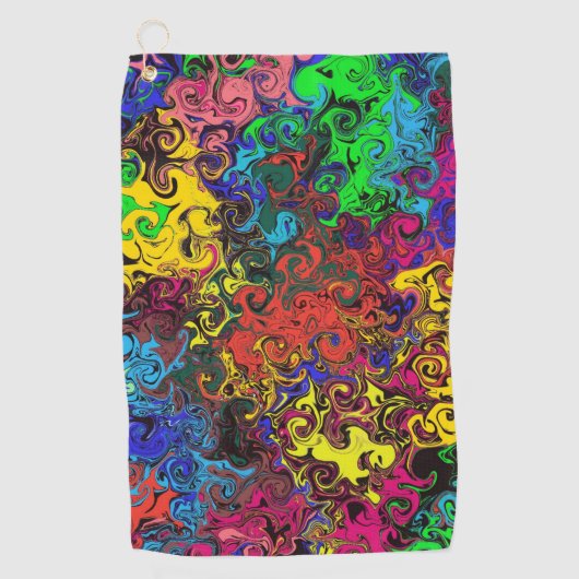 Abstracte kleurrijke strijders / golfhanddoek (Voorkant)