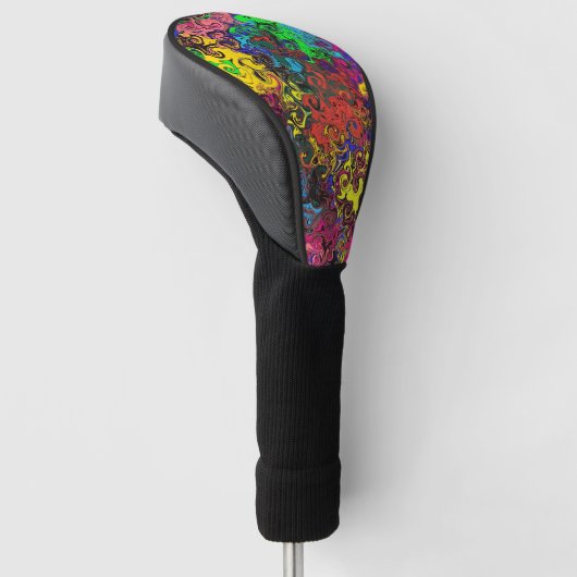 Abstracte kleurrijke strijders / golfheadcover (Schuin)