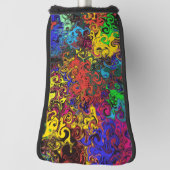 Abstracte kleurrijke strijders / golfheadcover (Draai 90)