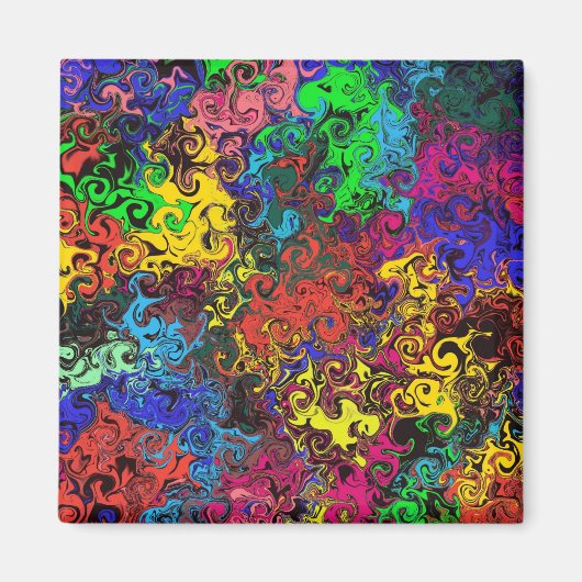 Abstracte kleurrijke strijders / Kantoor Magneet (Voorkant)