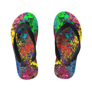 Abstracte kleurrijke strijders / kinder teenslippers