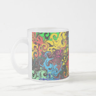 Abstracte kleurrijke strijders / matglas koffiemok