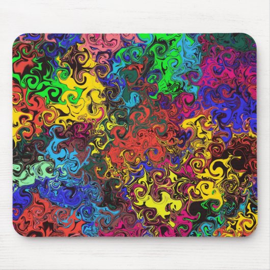 Abstracte kleurrijke strijders / muismat (Voorkant)