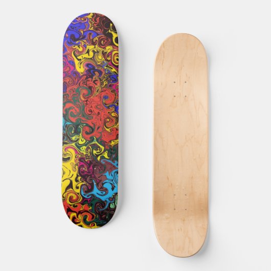 Abstracte kleurrijke strijders / persoonlijk skateboard (Voorkant)