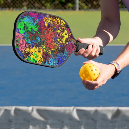 Abstracte kleurrijke strijders / pickleball paddle (Insitu)