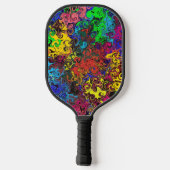 Abstracte kleurrijke strijders / pickleball paddle (Achterkant)