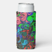 Abstracte kleurrijke strijders / seltzer blikjeskoeler (Seltzer Voorkant)