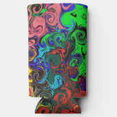 Abstracte kleurrijke strijders / seltzer blikjeskoeler (Voorkant)