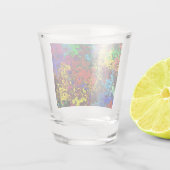 Abstracte kleurrijke strijders / shot glas (Achterkant)