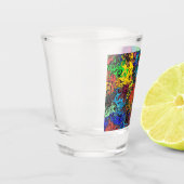 Abstracte kleurrijke strijders / shot glas (Links)
