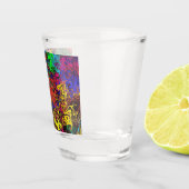 Abstracte kleurrijke strijders / shot glas (Rechts)