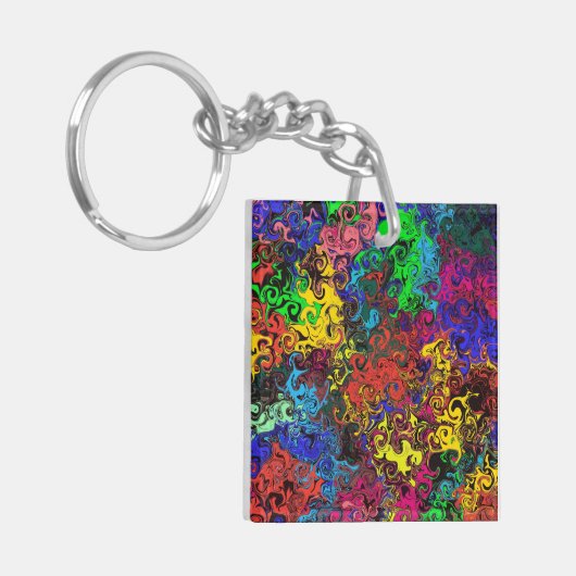 Abstracte kleurrijke strijders / sleutelhanger (Voorkant Links)