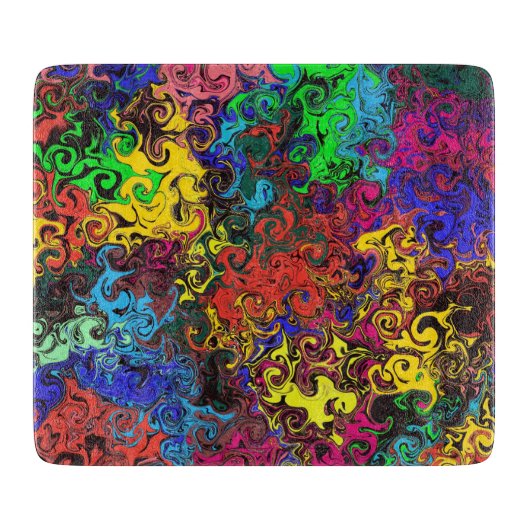 Abstracte kleurrijke strijders / snijplank (Voorkant)