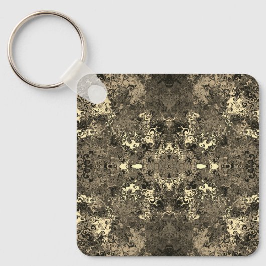 Abstracte kleurrijke strijders / spiegel / sepia / sleutelhanger (Voorkant)