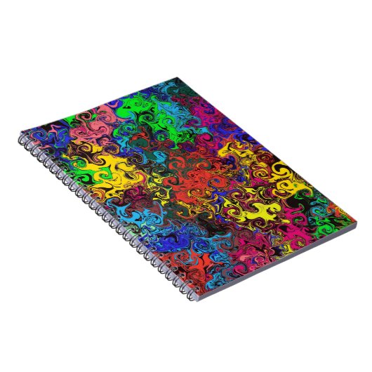Abstracte kleurrijke strijders / spiral notitieboek (Rechterzijde)