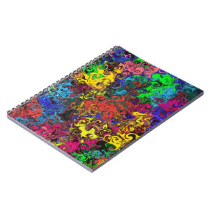 Abstracte kleurrijke strijders / spiral notitieboek