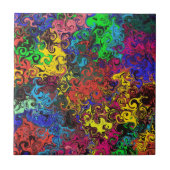 Abstracte kleurrijke strijders / tegeltje (Voorkant)