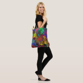 Abstracte kleurrijke strijders / tote bag (Op model)