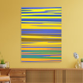 Abstracte kleurrijke strips canvas afdruk (Insitu (Woonkamer))